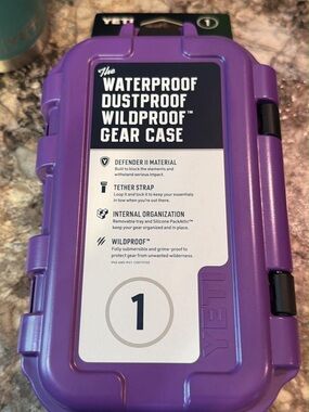 YETI GoBox 1 Waterproof Dustproof Wildproof Gear Case - Pace Purple Go Box Dry
